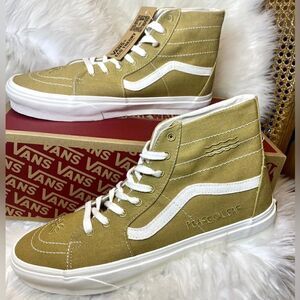 VANS Eco Theory Sk8-Hi Tapered Sneakers Mustard Gold/True White New Sz 11